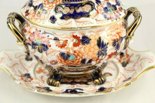 Antique English Regency IMARI Porcelain Lidded Sauce Tureen Early 1800s Derby 2