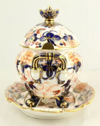 Antique English Regency IMARI Porcelain Lidded Sauce Tureen Early 1800s Derby 4
