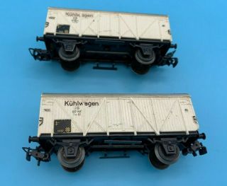 2 X Marklin 4508 Ho Gauge Refrigerated Vans / Wagons (kuhlwagens) Db 327 154