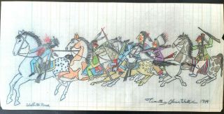 Indian School Ledger Drawing.  Timothy Clearwater 1914.