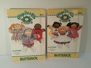 Vintage Cabbage Patch Kids Doll Clothing Patterns Butterick 6511 6509