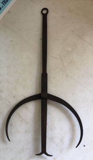 Rare Antique Blacksmith Hand Forged Wrought Iron Calipers