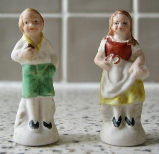 Vintage/antique Bisque Cake Toppers/decorations - Girl And Boy With Baked Goods