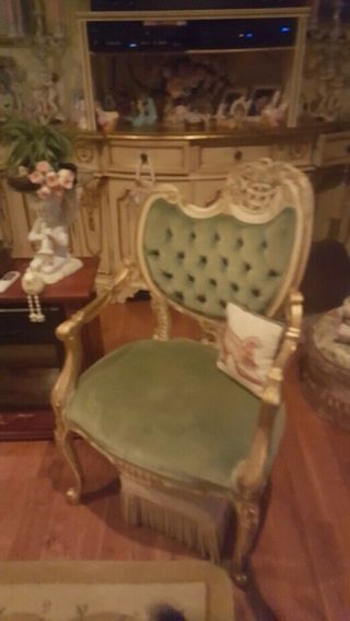 Antique Louis Xv French Cabriolet Arm Chair
