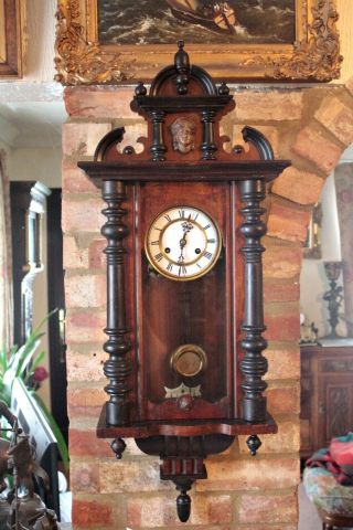 Antique German 8 - Day Striking Wall Clock,  19th Century