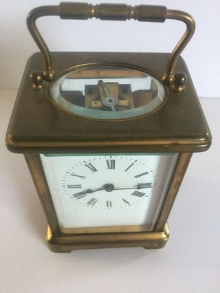 Antique French Gilt Carriage Clock W/ Key 2