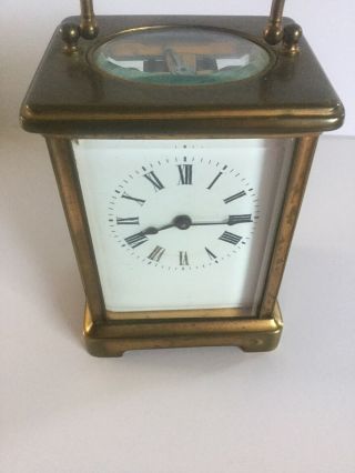 Antique French Gilt Carriage Clock W/ Key 3