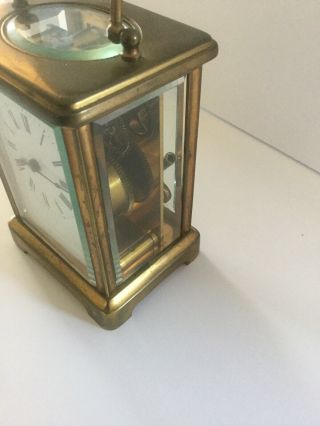 Antique French Gilt Carriage Clock W/ Key 4