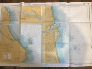 Vintage Admiralty Chart (1991) Harbours East Coast Of England - 1627 - Sunderland
