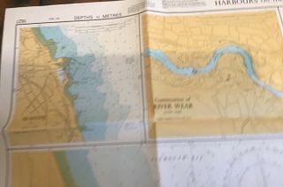 Vintage Admiralty Chart (1991) Harbours East Coast of England - 1627 - Sunderland 2