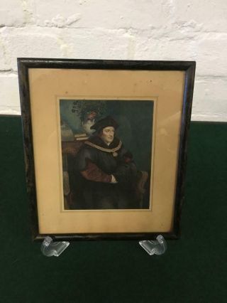 Antique Print Of Sir Thomas Moore,  Hand Coloured