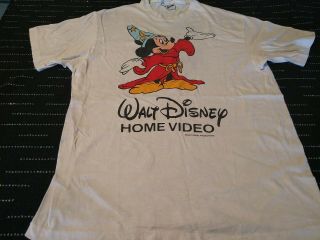 Vtg Sorcerer Mickey Mouse Walt Disney Home Video Unisex Kids L Shirt One Stich