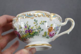 Porcelaine de Paris Hand Painted Chelsea Bird Floral Gold Quatrefoil Tea Cup A 3