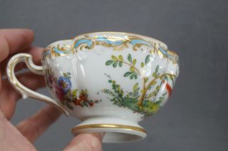 Porcelaine de Paris Hand Painted Chelsea Bird Floral Gold Quatrefoil Tea Cup A 5