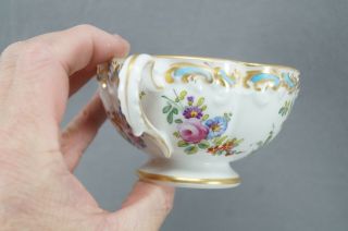 Porcelaine de Paris Hand Painted Chelsea Bird Floral Gold Quatrefoil Tea Cup A 6