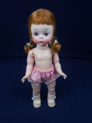 Vintage Madame Alexander Kin with Auburn Pigtails with Blue Bows - MINTY 4