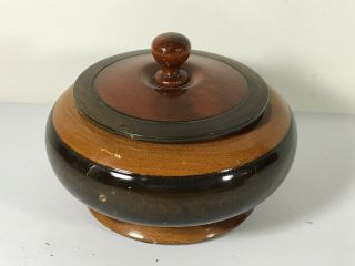 Vintage Round Wooden Box Collectable A5