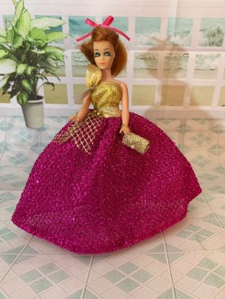 Vintage Topper Dawn Doll Friend Glori With Outfit Wearing Long Dress