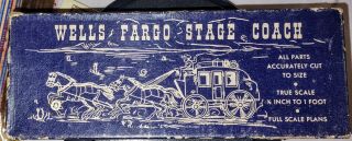 Vintage / Antique Wells Fargo Stagecoach Toy Wood Model By Austin Craft Nos Vguc