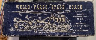 Vintage / Antique Wells Fargo Stagecoach Toy wood Model by Austin Craft NOS VGUC 2