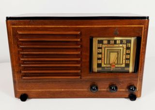Old Antique Wood Emerson Vintage Tube Radio - Restored - Ingraham Cabinet