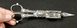 Antique Hallmarked J.  Prime Sheffield Silver Candle Wick Snuffer Trimmer