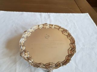 Antique George V Solid Silver Salver By Wakely & Wheeler,  London 1913.  384 Grams