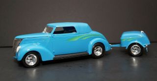 1937 Ford Convertible Street Rod And Trailer Adult Built 1/25 Model Kit