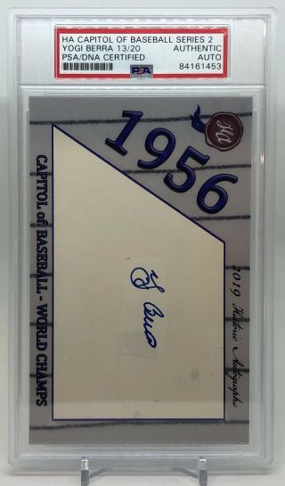 2019 Historic Autographs Capitol Of Baseball Yogi Berra Cut Auto 13/20