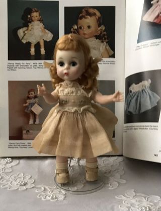 1950s Madame Alexander Wendy Kins Doll With Tagged Dress,  Fuzzy Bottom Shoes.