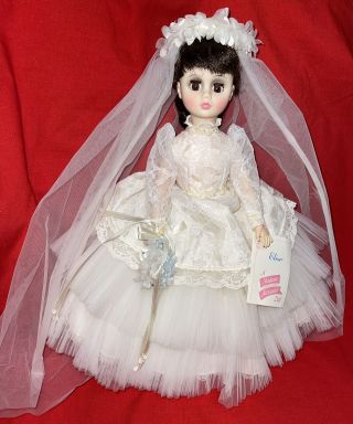 Vintage Madame Alexander Elise Tagged Dress 16 " Bride Doll W/box 1640