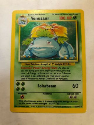 Venusaur 15/102 Holo Lp Pokémon Card Base Set 2
