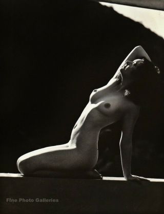 1927 Edwin Bower Hesser Art Deco Female Nude Woman Silver Gelatin Photo