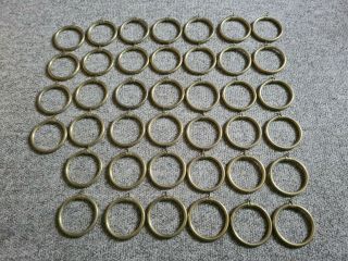 10 X Vintage Large Brass Curtain Rings Made In England