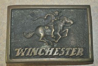 Vintage Winchester Bts Solid Brass Belt Buckle 1979