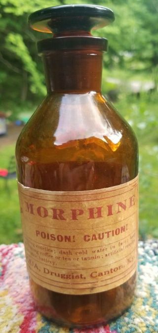 Morphine T.  H Fuqua Druggist Canton Kentucky General Merchandise Labels