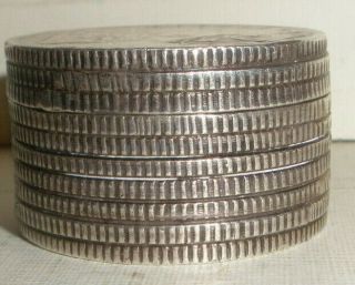 Rare Antique 1917 British India Silver 1 Rupee Coins Pill Box