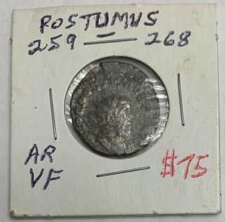 Postumus 259 - 268 Ad Ar Hercules With Bow Club & Lions Skin Roman Ancient Coin