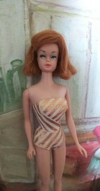 Vintage Barbie Fashion Queen W Swimsuit & American Girl Wig