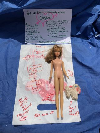 Guy 1965 Vintage Mattel Barbie Doll Japan Unknown With Dog Cute Girl