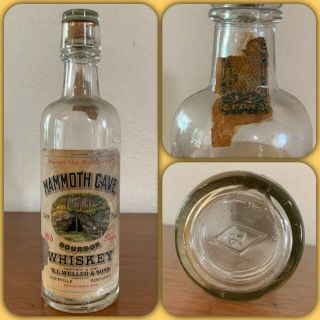 Antique 1910s Mammoth Cave Whiskey Bottle Pre Pro Wl Weller Louisville Kentucky