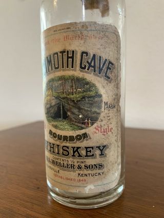 Antique 1910s MAMMOTH CAVE Whiskey BOTTLE Pre Pro WL WELLER Louisville Kentucky 3