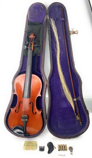 B&j York Salvadore De Durro Violin Antique Early 1900 