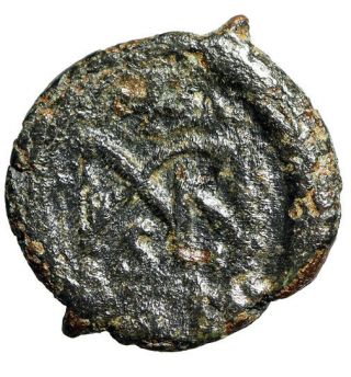 Scarce Emperor Marcian Late Roman Empire Coin " Monogram,  Cross In Wreath "