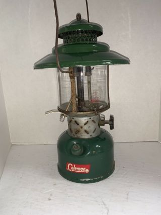 Vintage Coleman 228e 4/62.  2 Mantle Lantern W/pyrex Globe