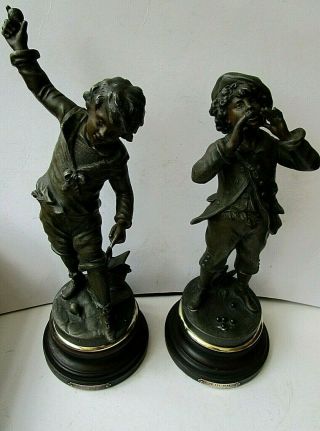 A Bronzed Spelter 19th Century Figures By Louis A Moreau