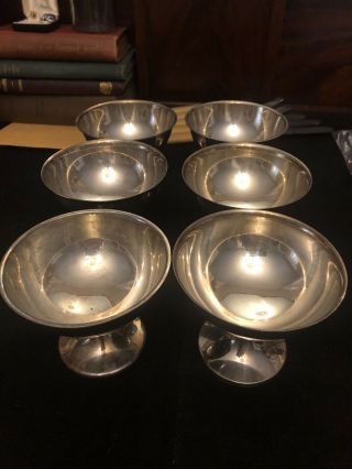 Set Of 6 Wallace Sterling Silver Ice Cream Dishes