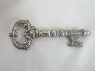 Antique,  Sewing,  Chatelaine,  German Silver,  Figural Key,  Needle Case,  Just