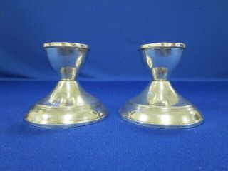Pair Duchin Creation Weighted Sterling Silver Candle Stick Holders