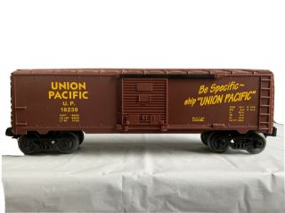 Lionel Union Pacific " Be Specific Ship Union Pacific " O Ga16239 Box Car Model Rr